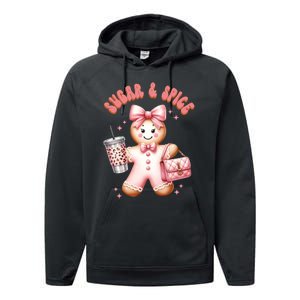 Sugar & Spice Gingerbread Bougie Christmas Retro Cookie Performance Fleece Hoodie