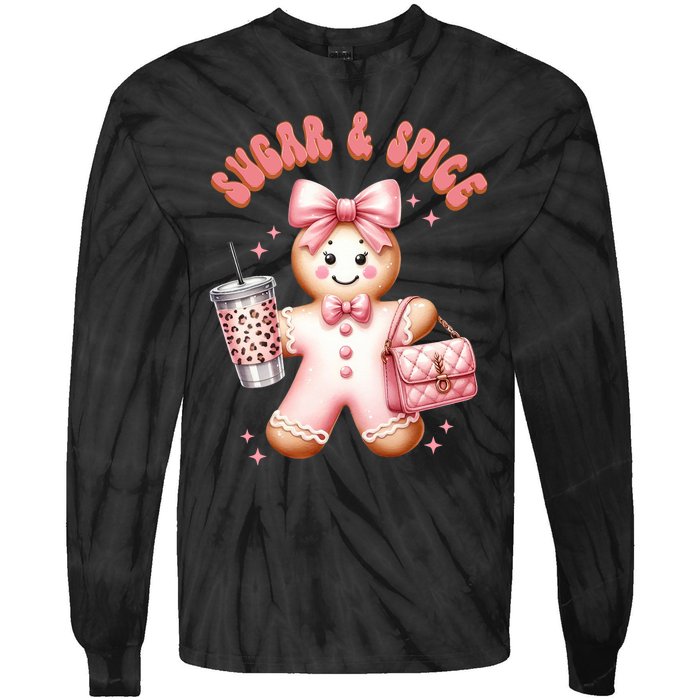 Sugar & Spice Gingerbread Bougie Christmas Retro Cookie Tie-Dye Long Sleeve Shirt