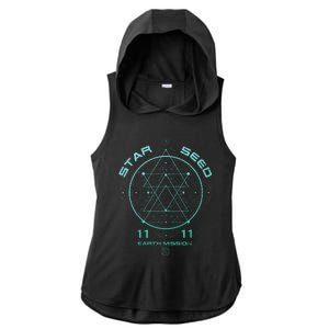 Starseed Sacred Geometry Ladies PosiCharge Tri-Blend Wicking Draft Hoodie Tank