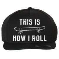 Skateboard Skateboarding Gift for Skateboarder Vintage Wool Snapback Cap