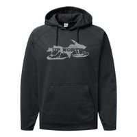 Snowmobile Snowmobile Gift Performance Fleece Hoodie