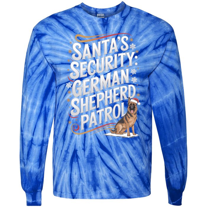 SantaS Security Ger Shepherd Christmas Dog Mom Funny Gift Tie-Dye Long Sleeve Shirt