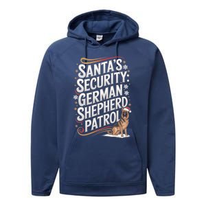 SantaS Security Ger Shepherd Christmas Dog Mom Funny Gift Performance Fleece Hoodie