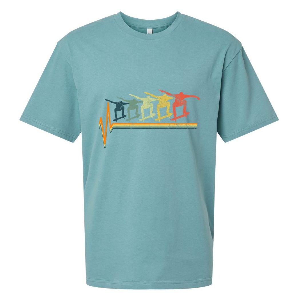 Skateboard Skater Gift Ollie Sueded Cloud Jersey T-Shirt