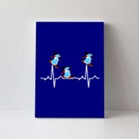 Skiing Snow Heartbeat Ski Wintertime Gift Canvas