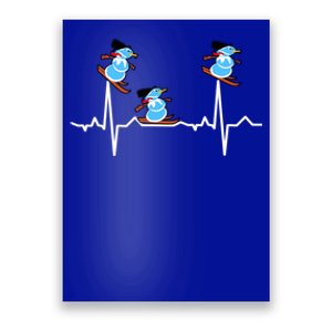 Skiing Snow Heartbeat Ski Wintertime Gift Poster