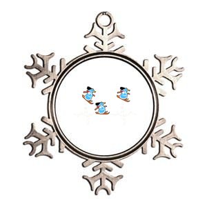 Skiing Snow Heartbeat Ski Wintertime Gift Metallic Star Ornament