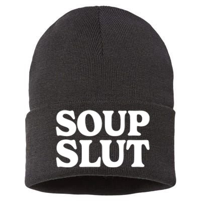 Soup Slut Hearts Funny Saying Adorable Sustainable Knit Beanie