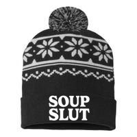 Soup Slut Hearts Funny Saying Adorable USA-Made Snowflake Beanie