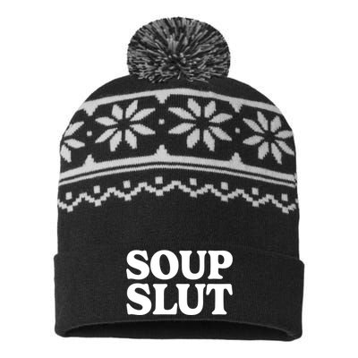 Soup Slut Hearts Funny Saying Adorable USA-Made Snowflake Beanie