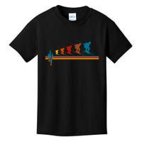 Skiing Ski Heartbeat Skier Retro Vintage Gift For Skier Kids T-Shirt