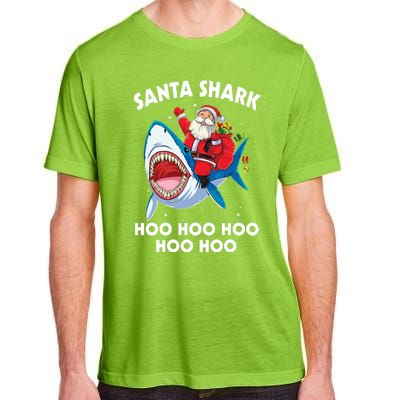 Santa Shark Hoo Hoo Hoo Hoo Hoo Christmas Adult ChromaSoft Performance T-Shirt