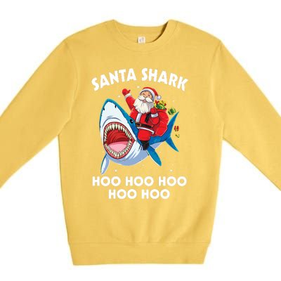 Santa Shark Hoo Hoo Hoo Hoo Hoo Christmas Premium Crewneck Sweatshirt