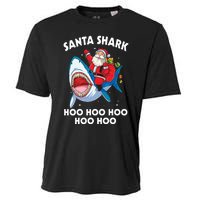 Santa Shark Hoo Hoo Hoo Hoo Hoo Christmas Cooling Performance Crew T-Shirt