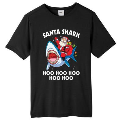 Santa Shark Hoo Hoo Hoo Hoo Hoo Christmas Tall Fusion ChromaSoft Performance T-Shirt