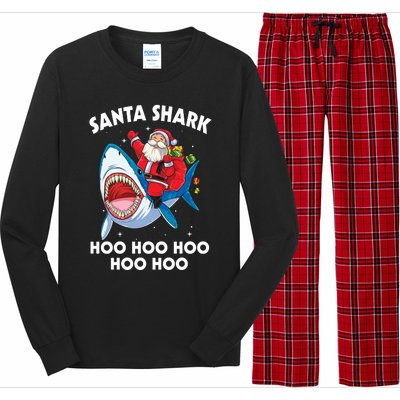 Santa Shark Hoo Hoo Hoo Hoo Hoo Christmas Long Sleeve Pajama Set