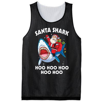 Santa Shark Hoo Hoo Hoo Hoo Hoo Christmas Mesh Reversible Basketball Jersey Tank