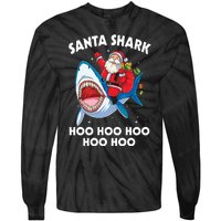 Santa Shark Hoo Hoo Hoo Hoo Hoo Christmas Tie-Dye Long Sleeve Shirt