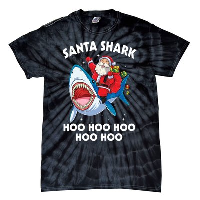 Santa Shark Hoo Hoo Hoo Hoo Hoo Christmas Tie-Dye T-Shirt