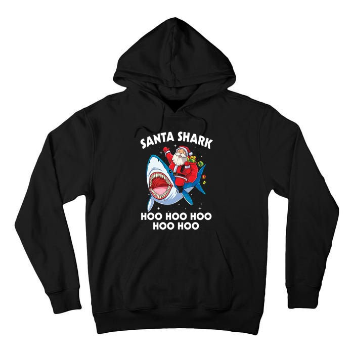 Santa Shark Hoo Hoo Hoo Hoo Hoo Christmas Tall Hoodie