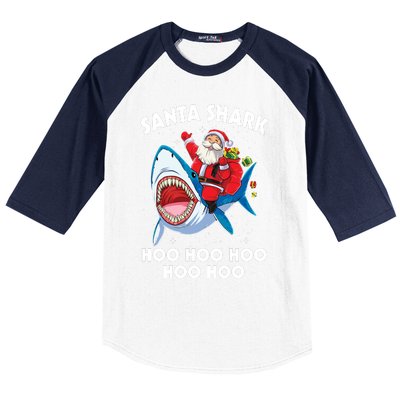 Santa Shark Hoo Hoo Hoo Hoo Hoo Christmas Baseball Sleeve Shirt