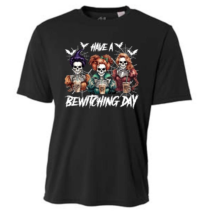 Sanderson Sisters Have A Bewitching Day Have A Bewitching Halloween Skeleton Cooling Performance Crew T-Shirt