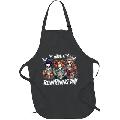 Sanderson Sisters Have A Bewitching Day Have A Bewitching Halloween Skeleton Full-Length Apron With Pockets