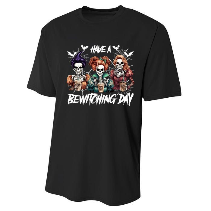 Sanderson Sisters Have A Bewitching Day Have A Bewitching Halloween Skeleton Performance Sprint T-Shirt