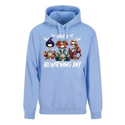 Sanderson Sisters Have A Bewitching Day Have A Bewitching Halloween Skeleton Unisex Surf Hoodie