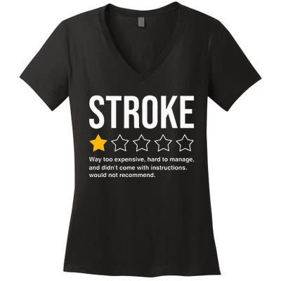 Stroke Survivor Heart Disease Warrior Fighter Cardiac Arrest Women's V-Neck T-Shirt