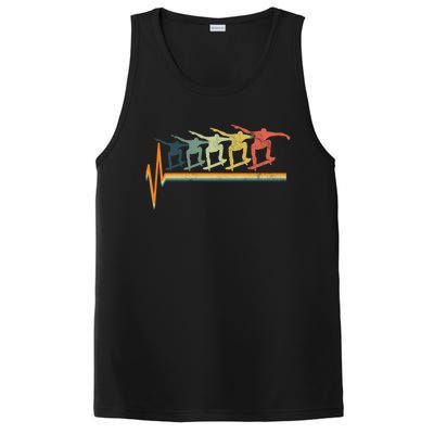 Skateboarding Skateboarder Heartbeat Retro Vintage Gift PosiCharge Competitor Tank