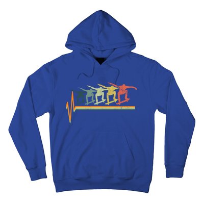 Skateboarding Skateboarder Heartbeat Retro Vintage Gift Hoodie