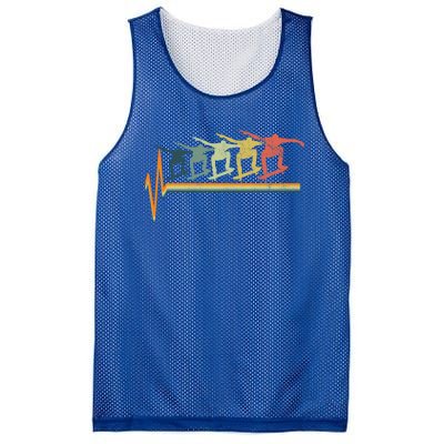 Skateboarding Skateboarder Heartbeat Retro Vintage Gift Mesh Reversible Basketball Jersey Tank