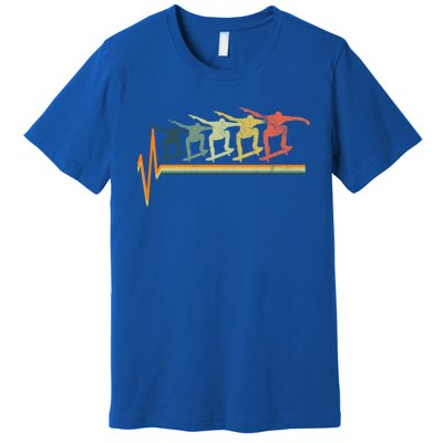 Skateboarding Skateboarder Heartbeat Retro Vintage Gift Premium T-Shirt