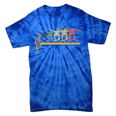 Skateboarding Skateboarder Heartbeat Retro Vintage Gift Tie-Dye T-Shirt