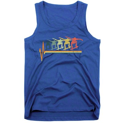 Skateboarding Skateboarder Heartbeat Retro Vintage Gift Tank Top