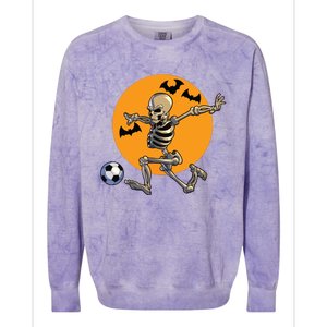 Soccer Skeleton Halloween Boy Soccer Player Halloween Colorblast Crewneck Sweatshirt