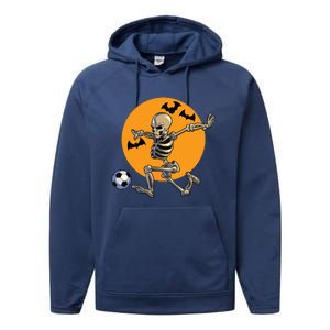 Soccer Skeleton Halloween Boy Soccer Player Halloween Performance Fleece Hoodie