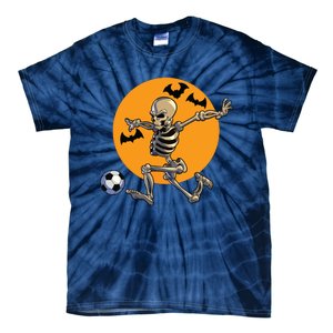 Soccer Skeleton Halloween Boy Soccer Player Halloween Tie-Dye T-Shirt