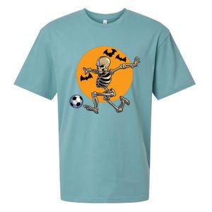 Soccer Skeleton Halloween Boy Soccer Player Halloween Sueded Cloud Jersey T-Shirt