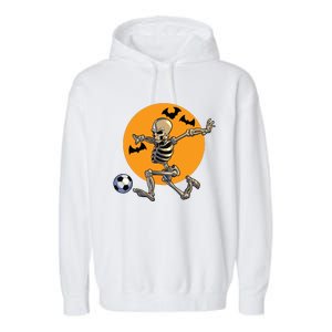 Soccer Skeleton Halloween Boy Soccer Player Halloween Garment-Dyed Fleece Hoodie