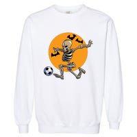 Soccer Skeleton Halloween Boy Soccer Player Halloween Garment-Dyed Sweatshirt