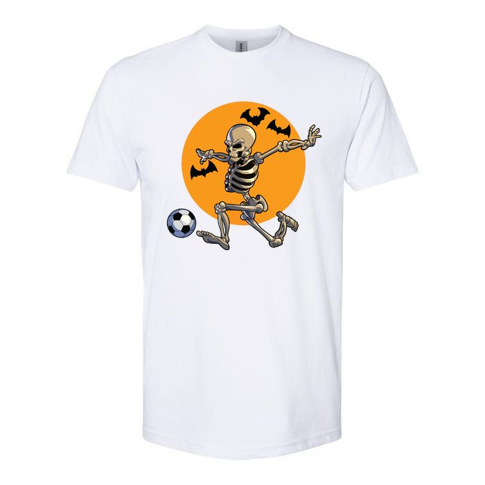 Soccer Skeleton Halloween Boy Soccer Player Halloween Softstyle CVC T-Shirt