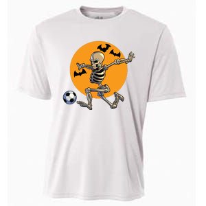 Soccer Skeleton Halloween Boy Soccer Player Halloween Cooling Performance Crew T-Shirt