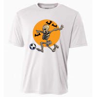 Soccer Skeleton Halloween Boy Soccer Player Halloween Cooling Performance Crew T-Shirt