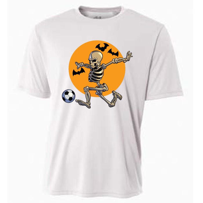 Soccer Skeleton Halloween Boy Soccer Player Halloween Cooling Performance Crew T-Shirt