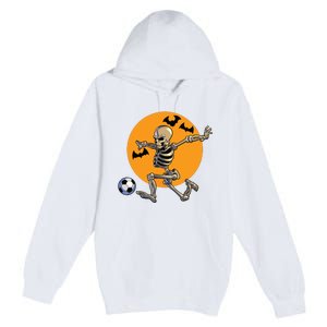 Soccer Skeleton Halloween Boy Soccer Player Halloween Premium Pullover Hoodie