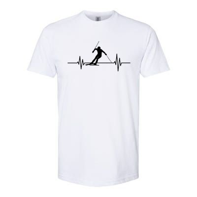 Skiing Ski Heartbeat For Skiers Winter Sports Fans Cute Gift Softstyle® CVC T-Shirt