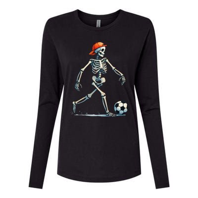 Skeleton Soccer Halloween Costume Womens Cotton Relaxed Long Sleeve T-Shirt