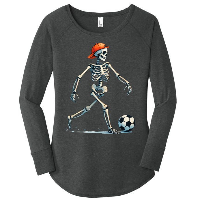 Skeleton Soccer Halloween Costume Women's Perfect Tri Tunic Long Sleeve Shirt